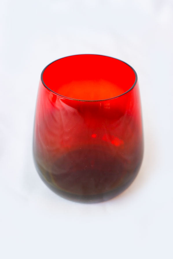 VASO CRISTAL MURANO ROJO