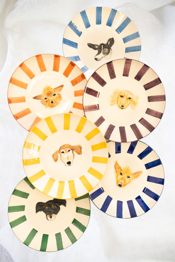 Set 6 platos postre Perros