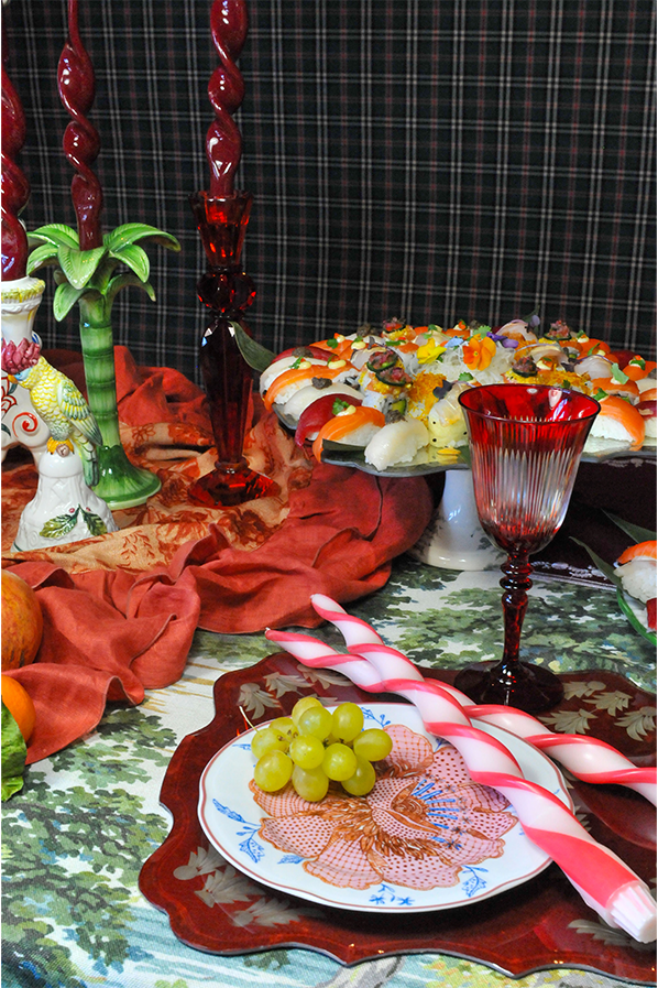 Espejo envejecido rojo 33x33 cm