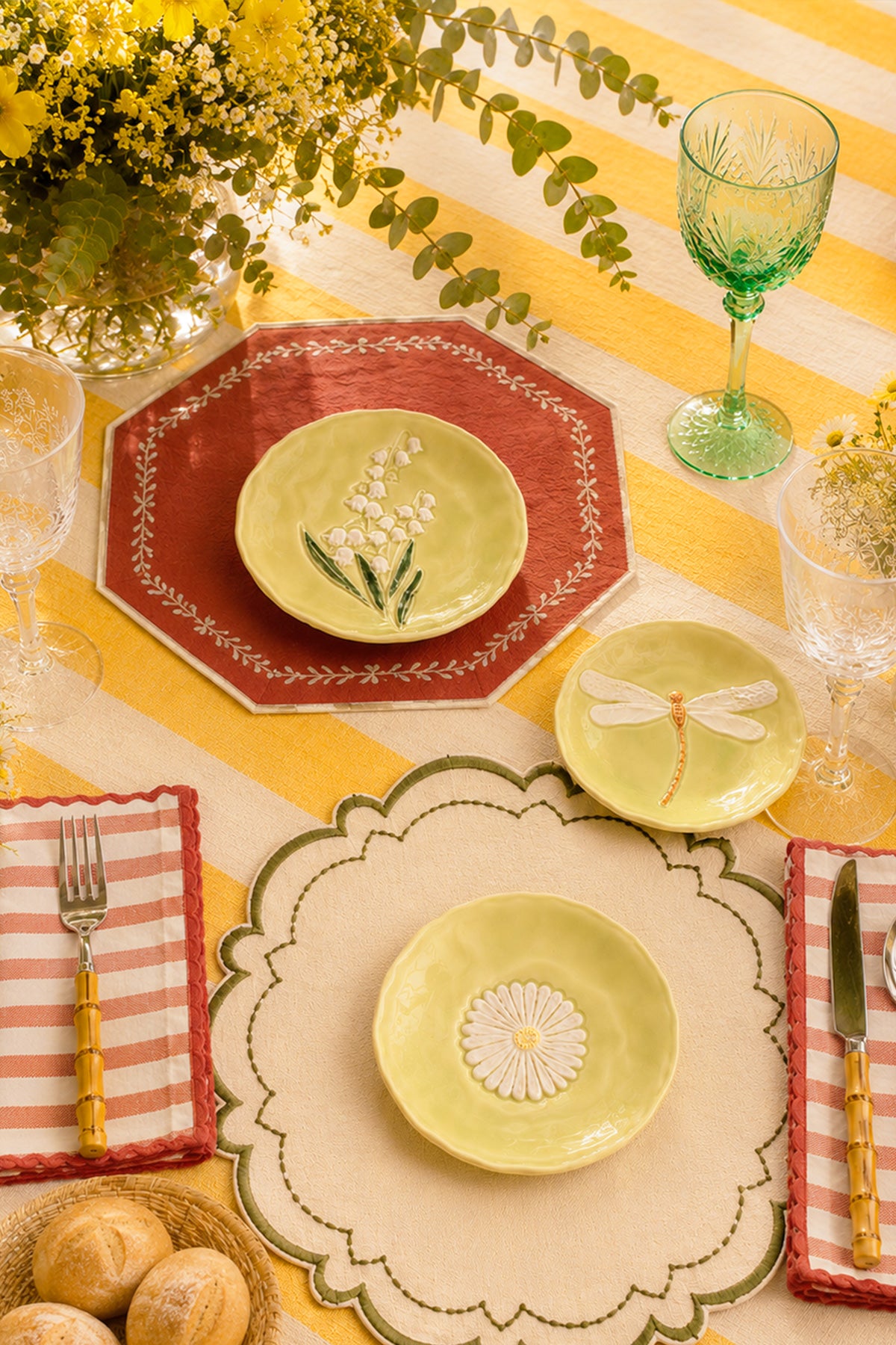 Conjunto Platos Pan C. Libelulas