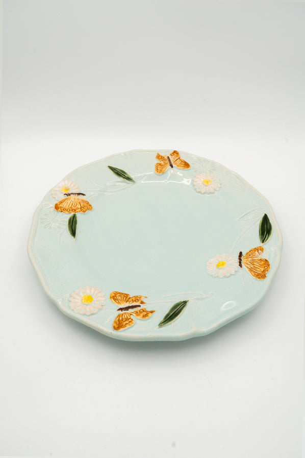 Plato postre mariposas