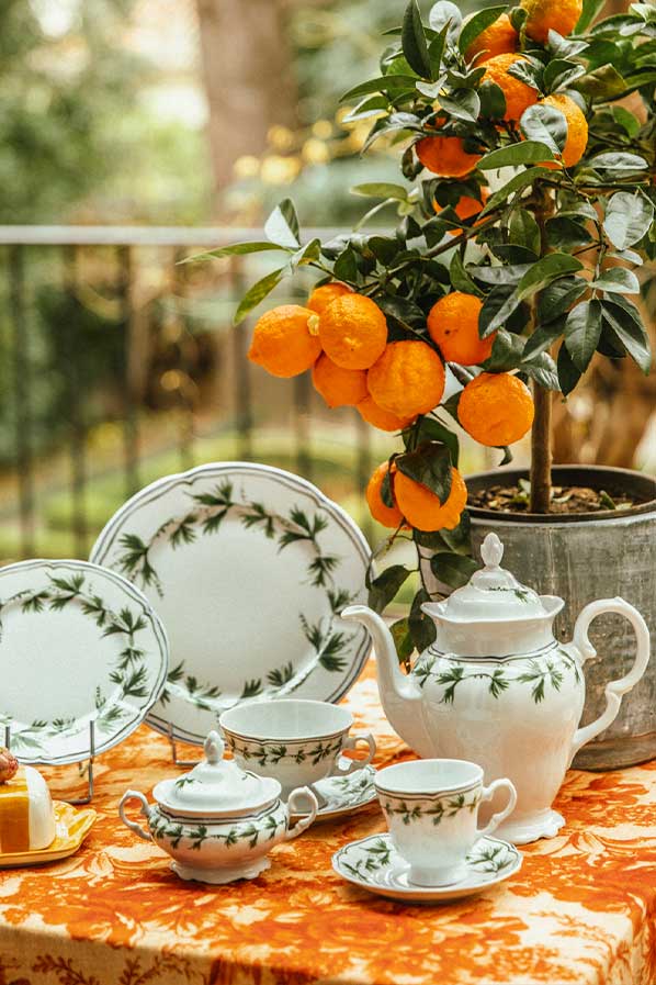 Taza de té Hojas Verdes