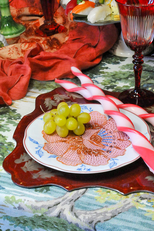 Espejo envejecido rojo 33x33 cm