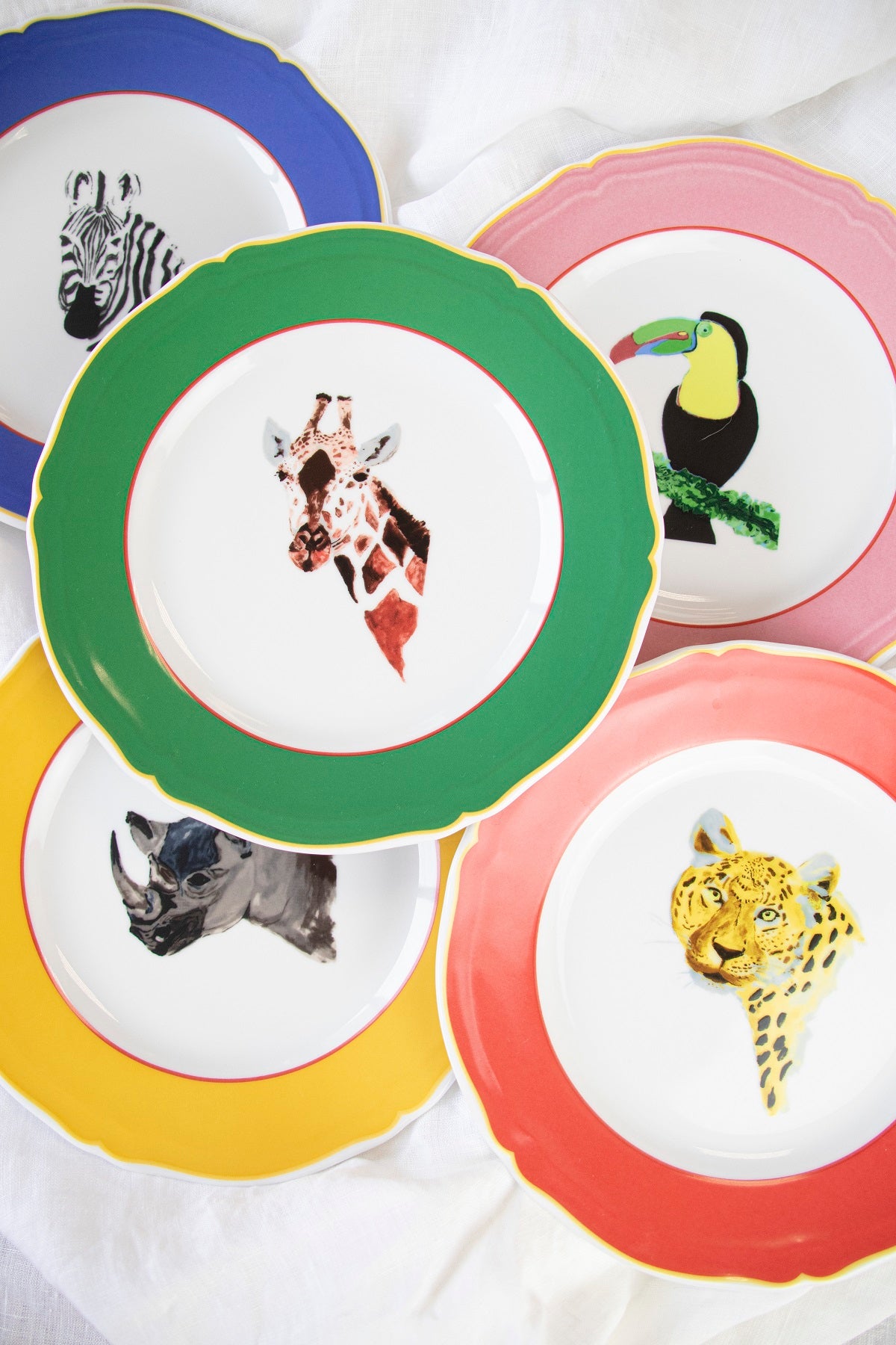 Set 4 platos animales